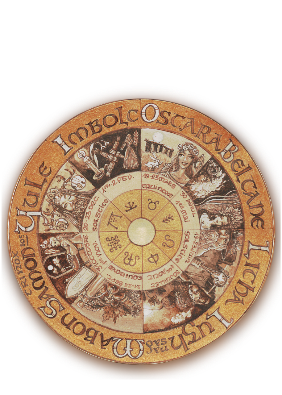 celtic wheel, hand painted, art